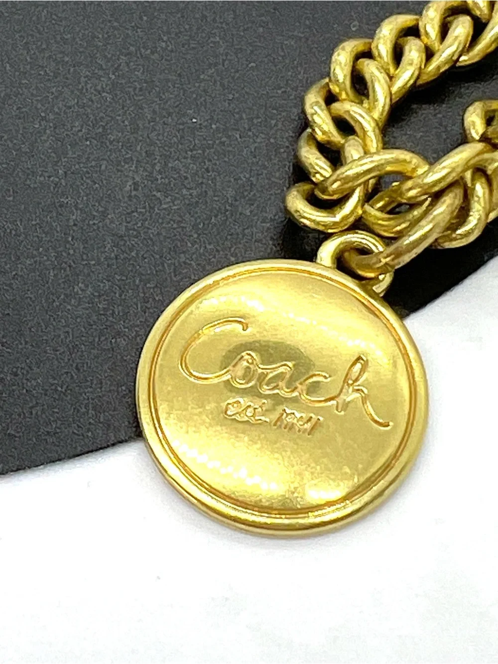 Coach Gold Tone Charm Bracelet with Carriage Charms